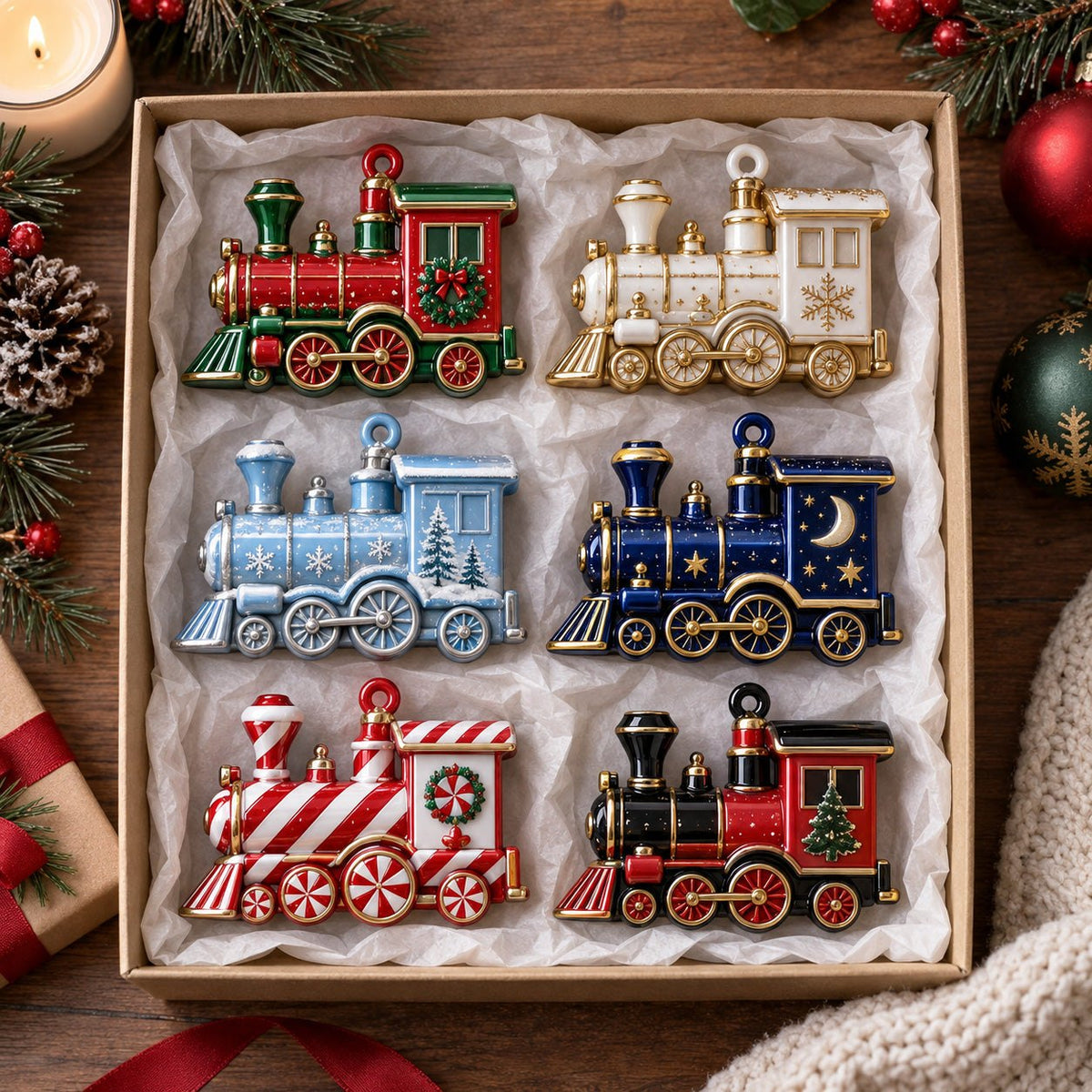 North Pole Train Ornament Gift Set