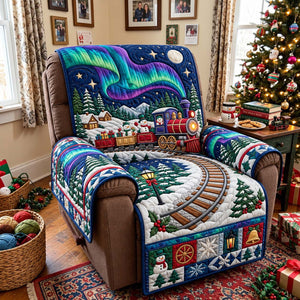 Northern Lights Christmas Train Sofa Cover - Made to Order