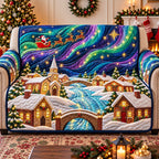Northern Lights Christmas Village Sofa Cover