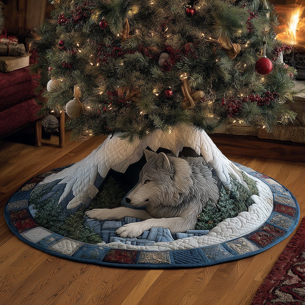 Northern Wolf Cave Christmas Tree Skirt