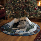 Northern Wolf Cave Christmas Tree Skirt