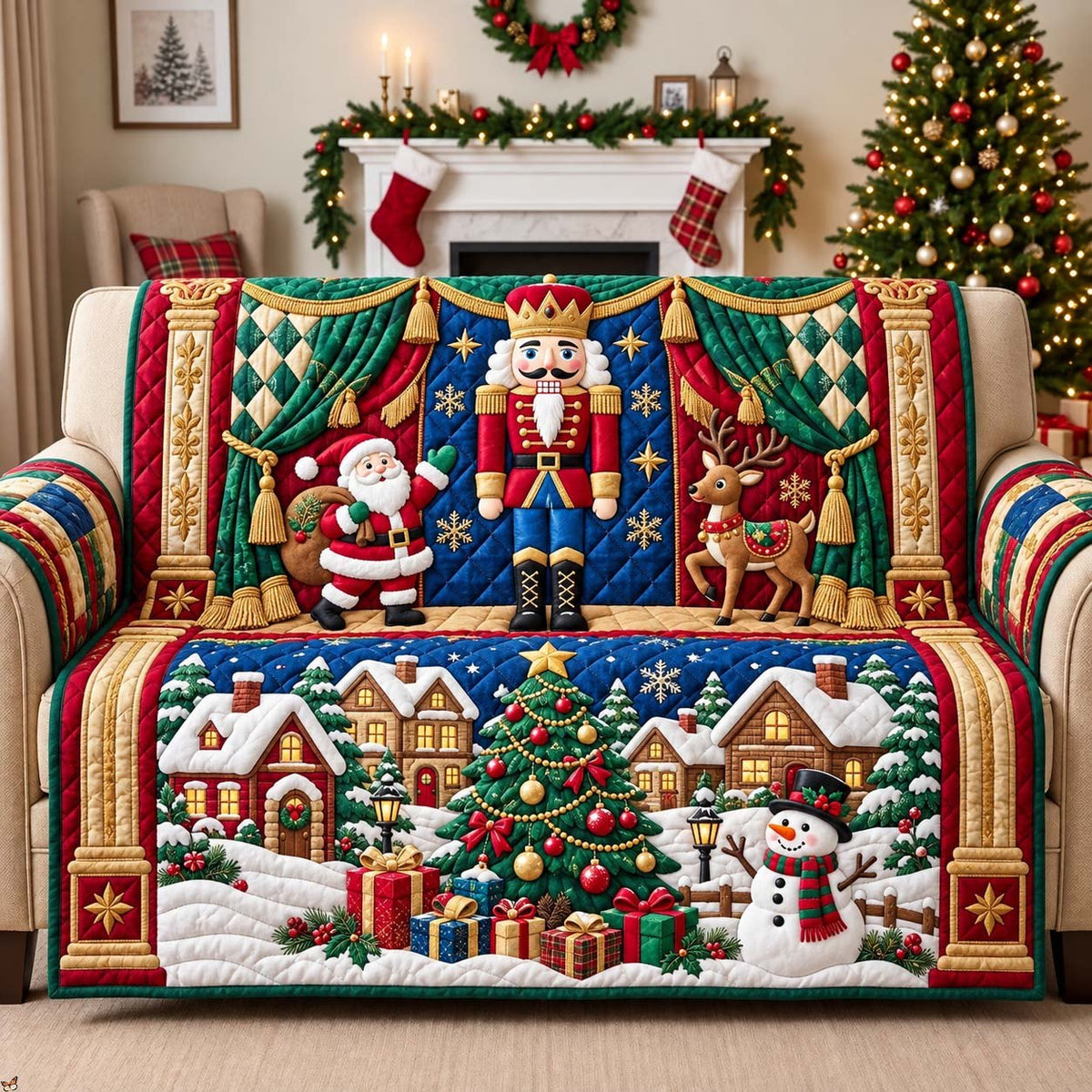 Nutcracker Christmas Stage Sofa Cover