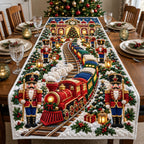 Nutcracker Christmas Train Table Runner