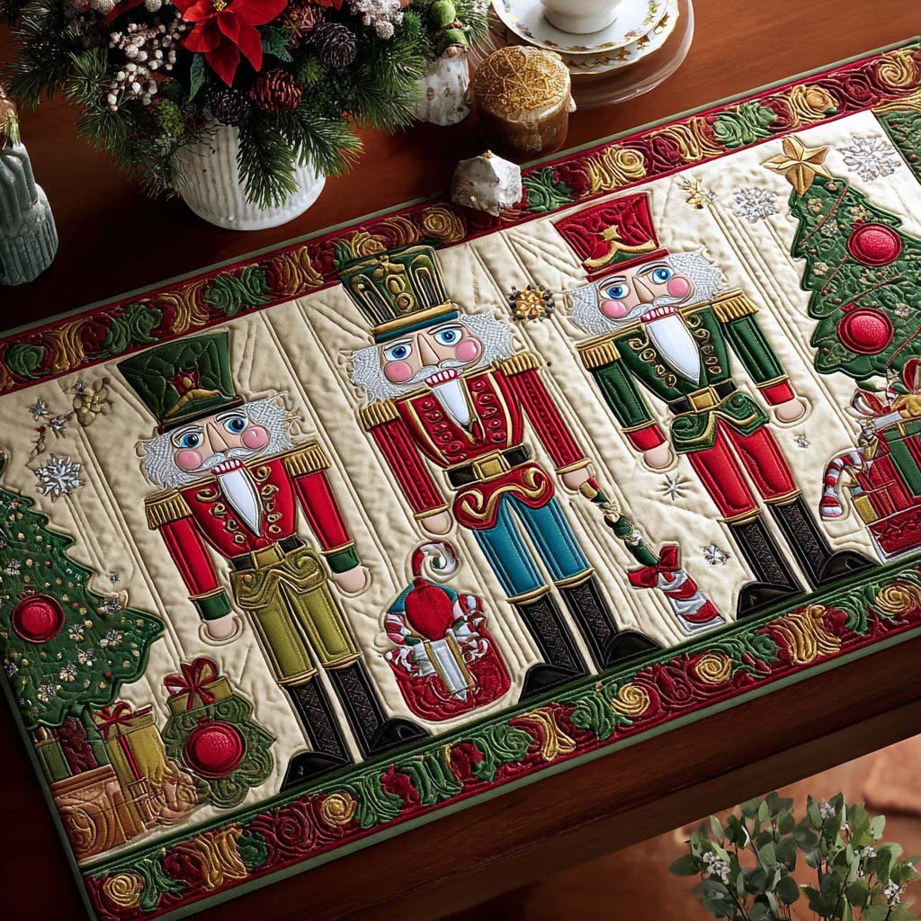 Row of Nutcracker Soldiers Table Runner
