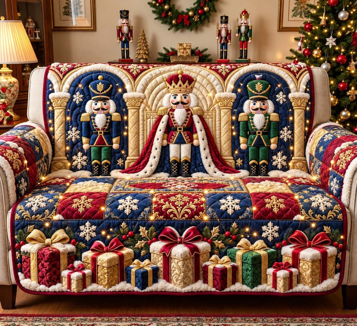 Nutcracker Royal Christmas Sofa Cover