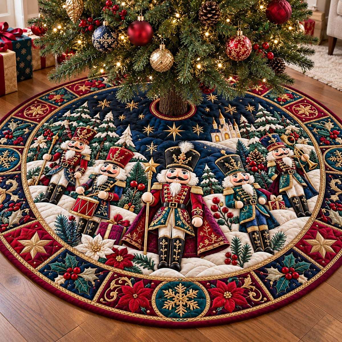 Nutcracker Winter Parade Christmas Tree Skirt
