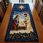 Nativity on Navy Starry Ground Table Runner