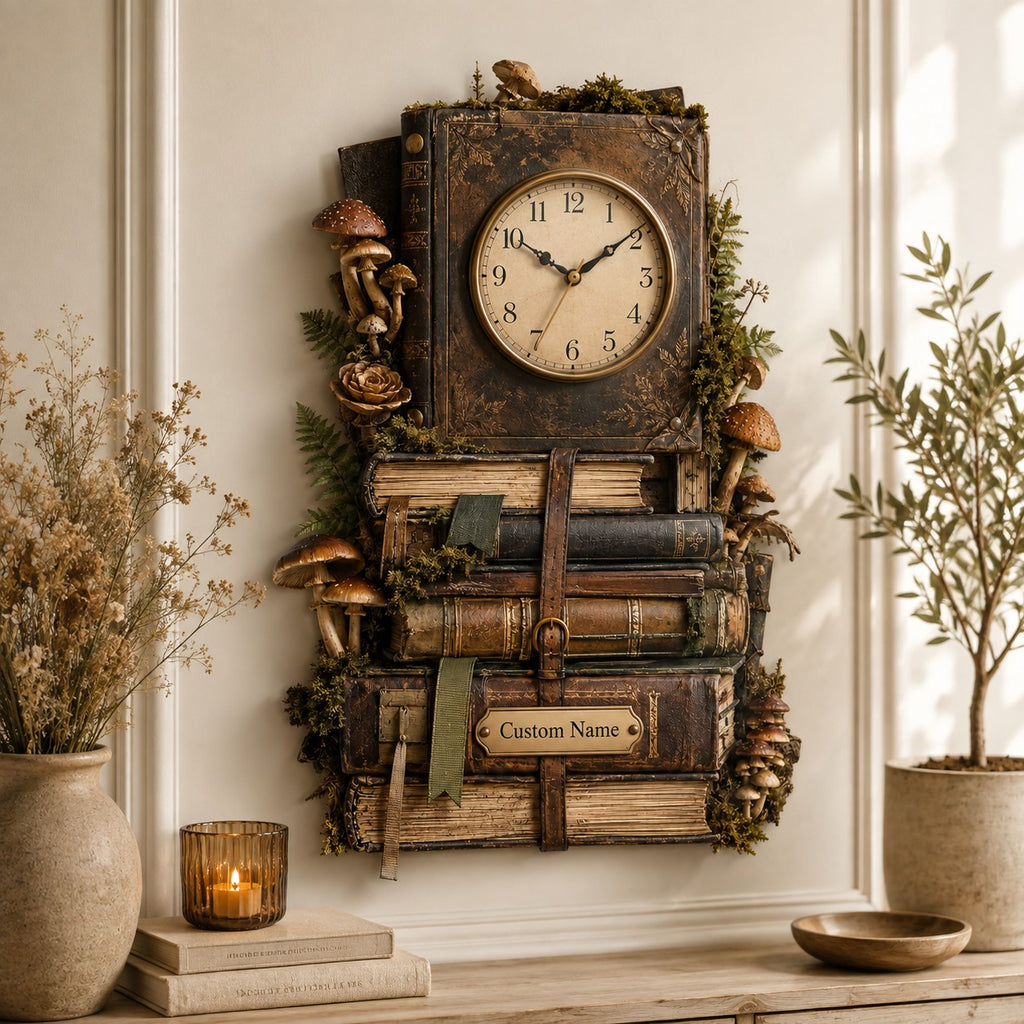 Mushroom Forager Custom Name Wall Clock — personalized with a custom name