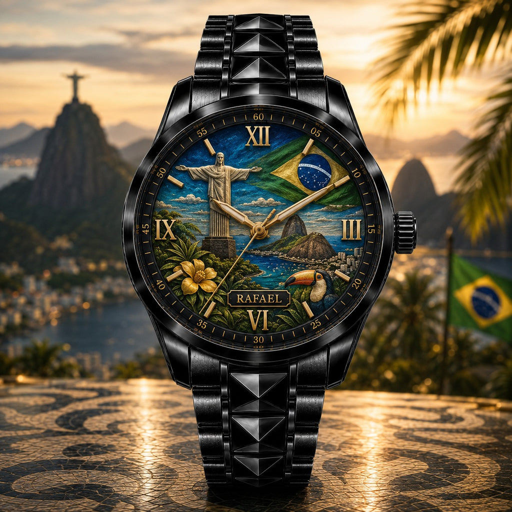 Custom Brazil Heritage Watch — personalized with a custom name