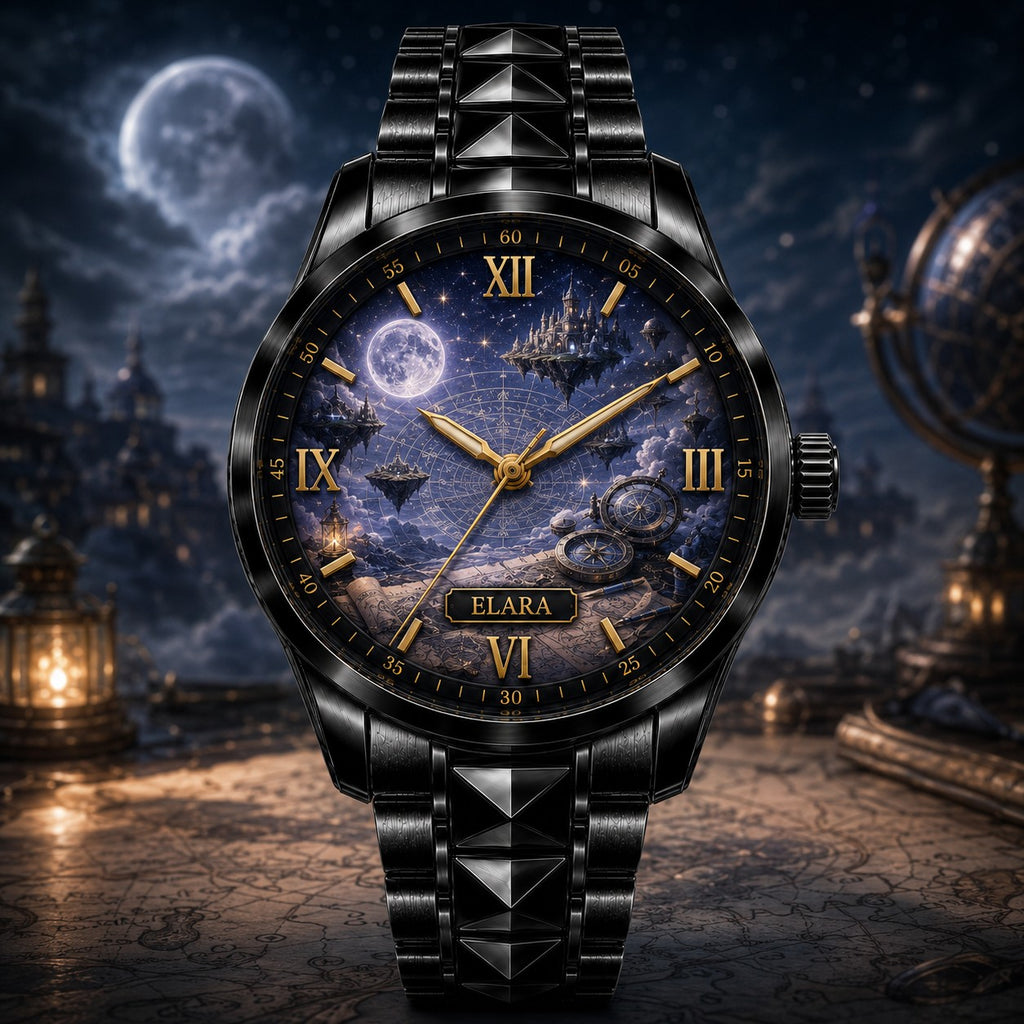 Custom Floating Kingdom Cartographer Watch — personalized with a custom name