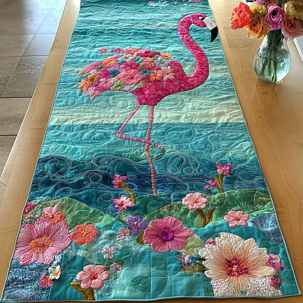 Ocean Breeze Flamingo Table Runner