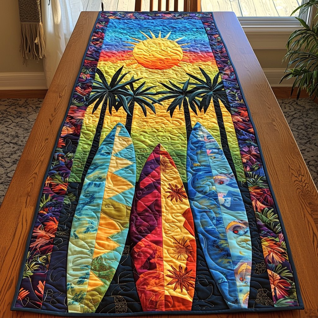 Ocean Surfboard Table Runner