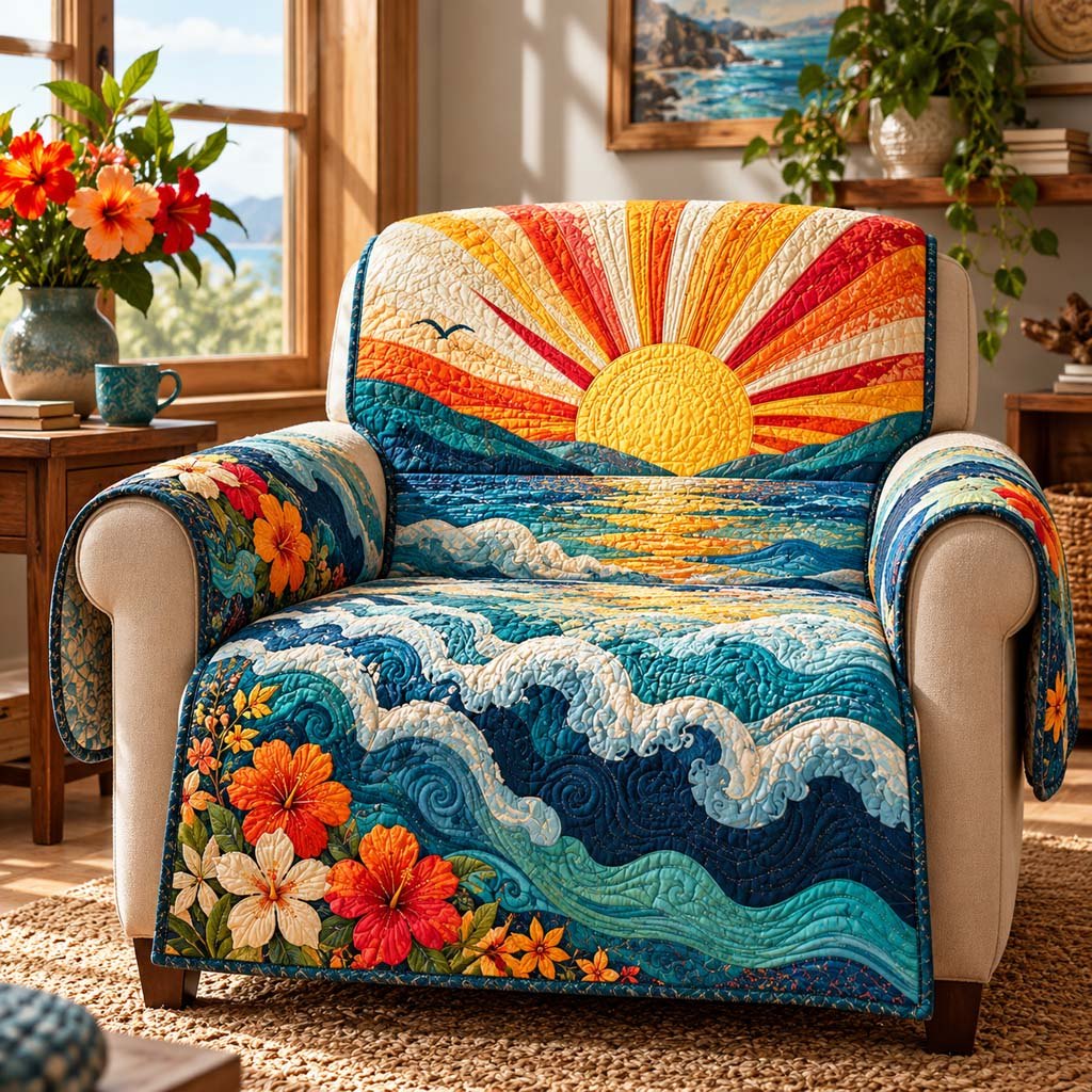 Ocean Wave Sun Sofa Cover