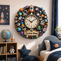 Personalized space wall clock — personalized with a custom name