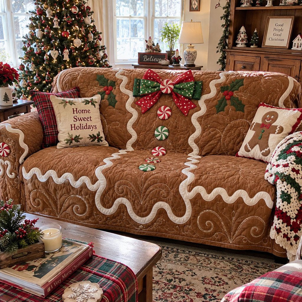 Old Fashioned Christmas Sofa Cover