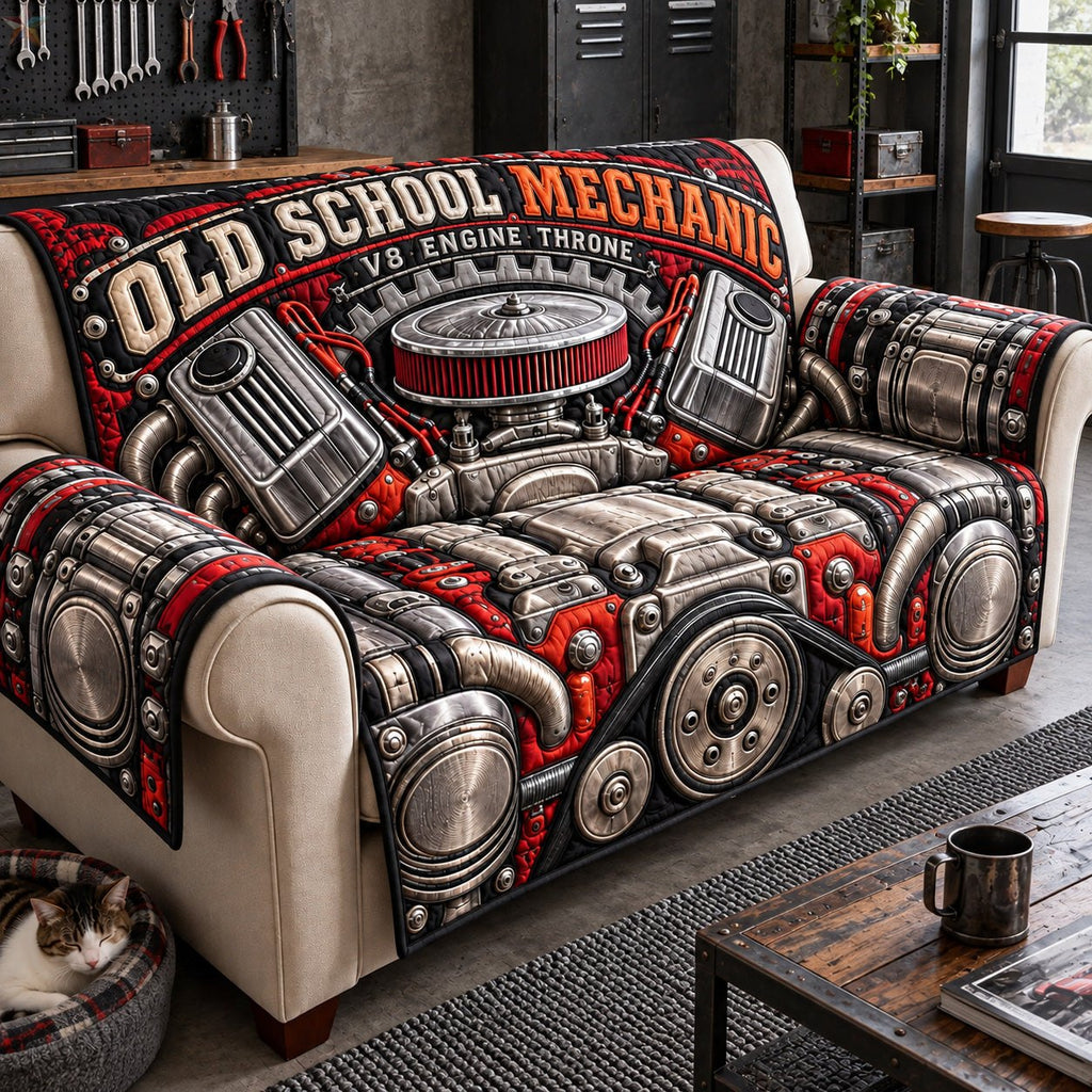 Old School V8 Mechanic Sofa Cover