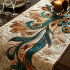Opulent Peacock Table Runner