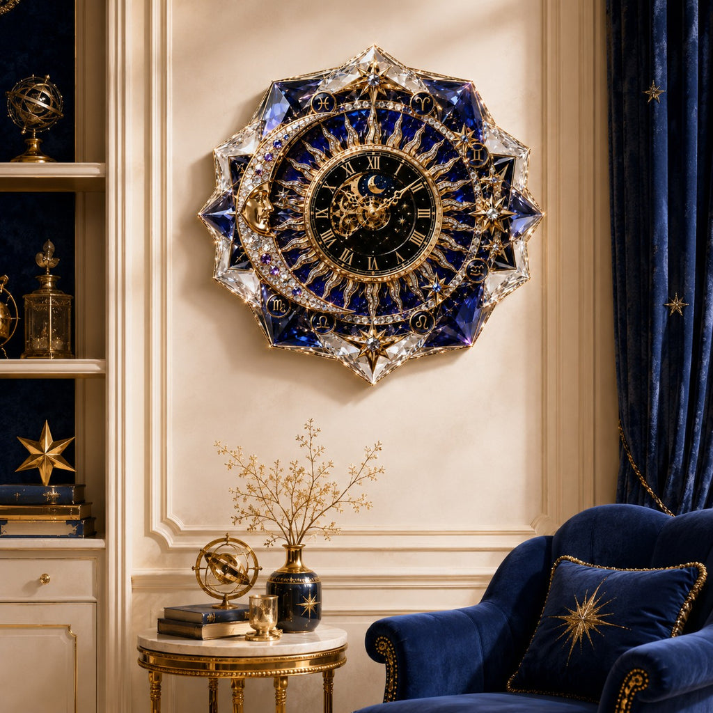Personalized celestial Custom Name Wall Clock — personalized with a custom name