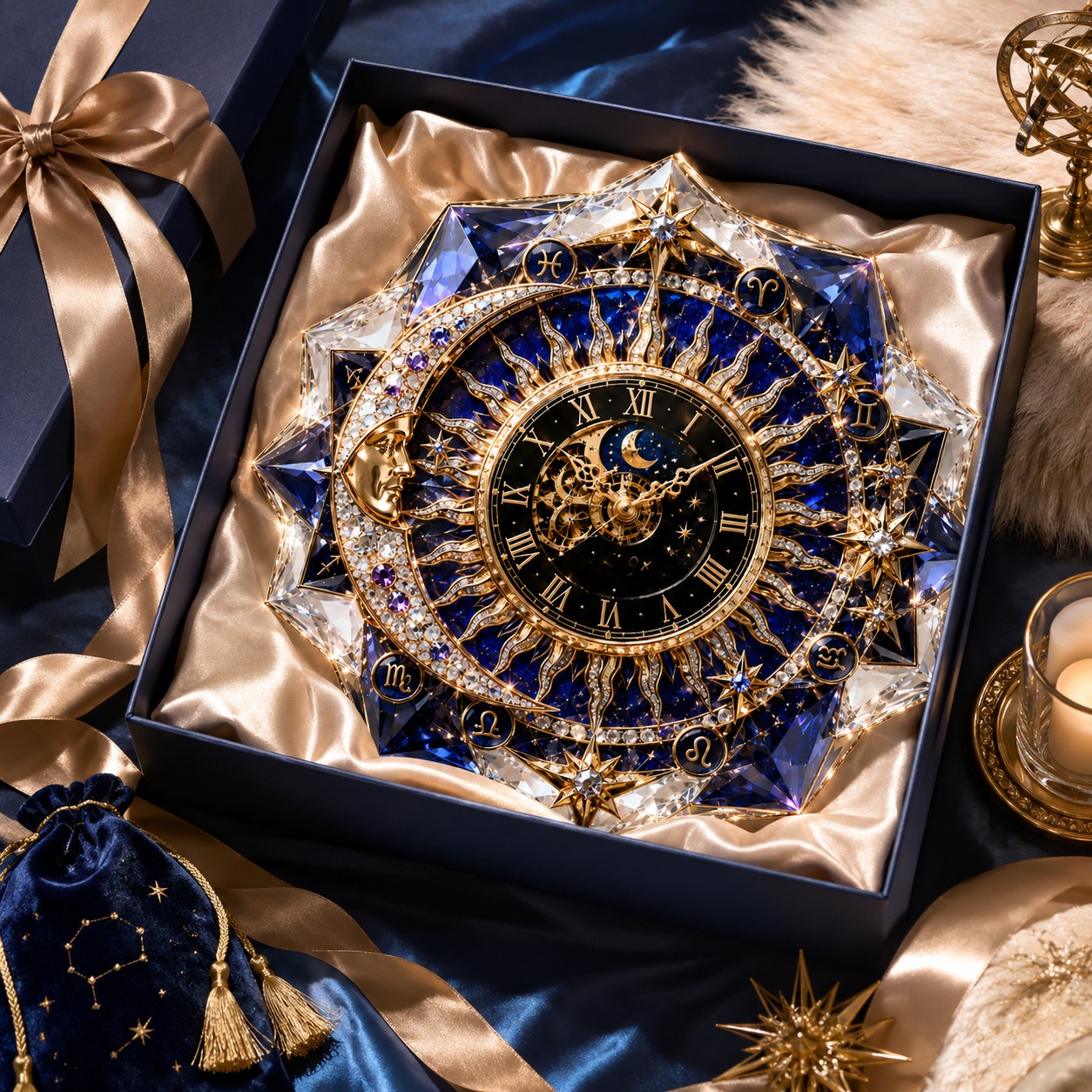 Personalized celestial Custom Name Wall Clock — personalized with a custom name