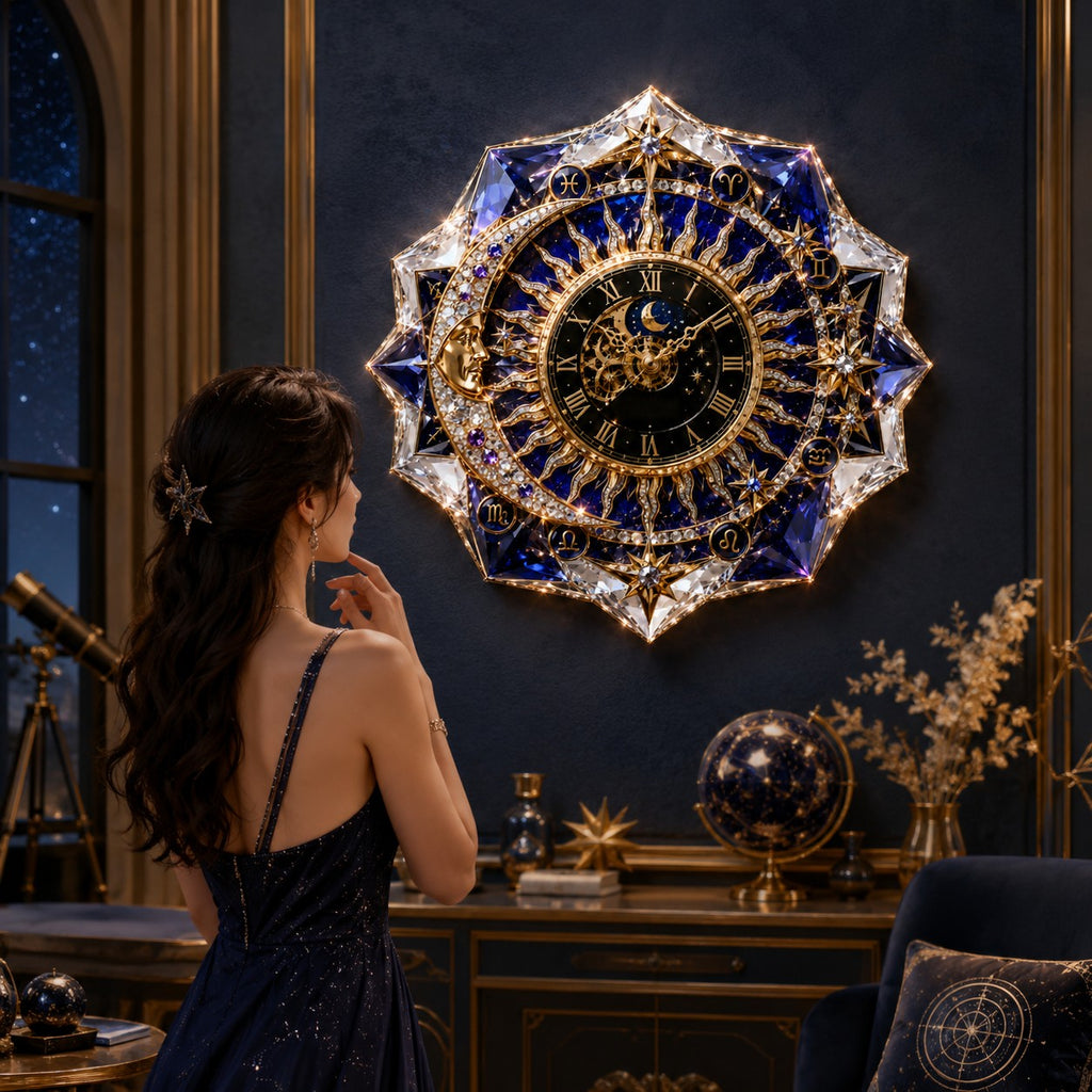 Personalized celestial Custom Name Wall Clock — personalized with a custom name
