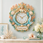 Personalized mermaid wall clock — personalized with a custom name