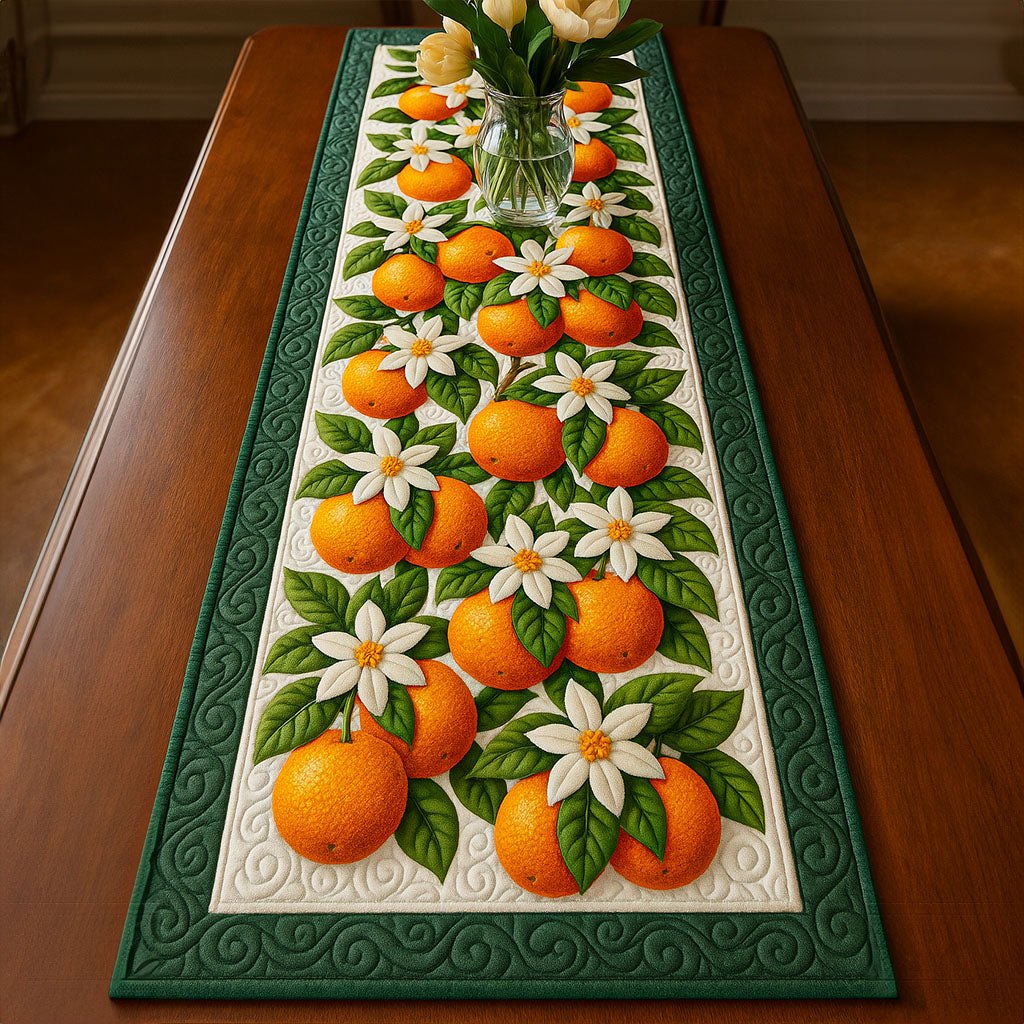 Orange Grove Elegance Table Runner