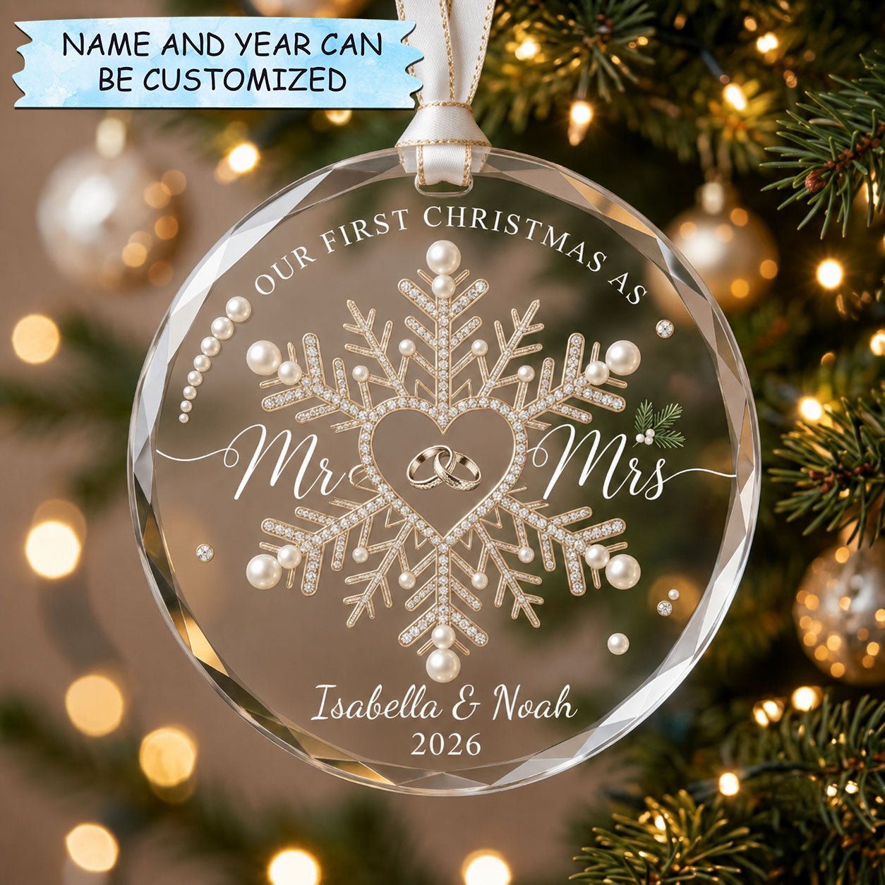 First Christmas Snowflake Rings Christmas Ornament