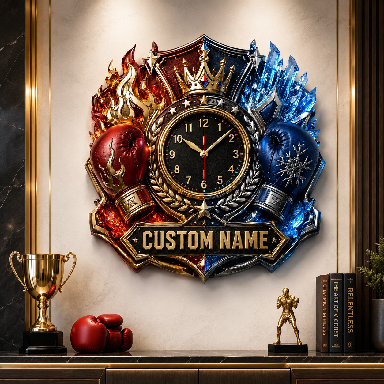 Boxing Custom Name Wall Clock — personalized with a custom name