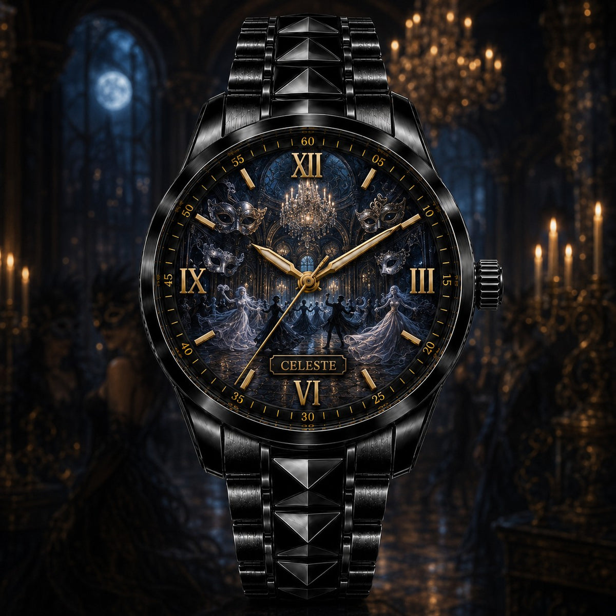 Custom Phantom Masquerade Ballroom Watch — personalized with a custom name