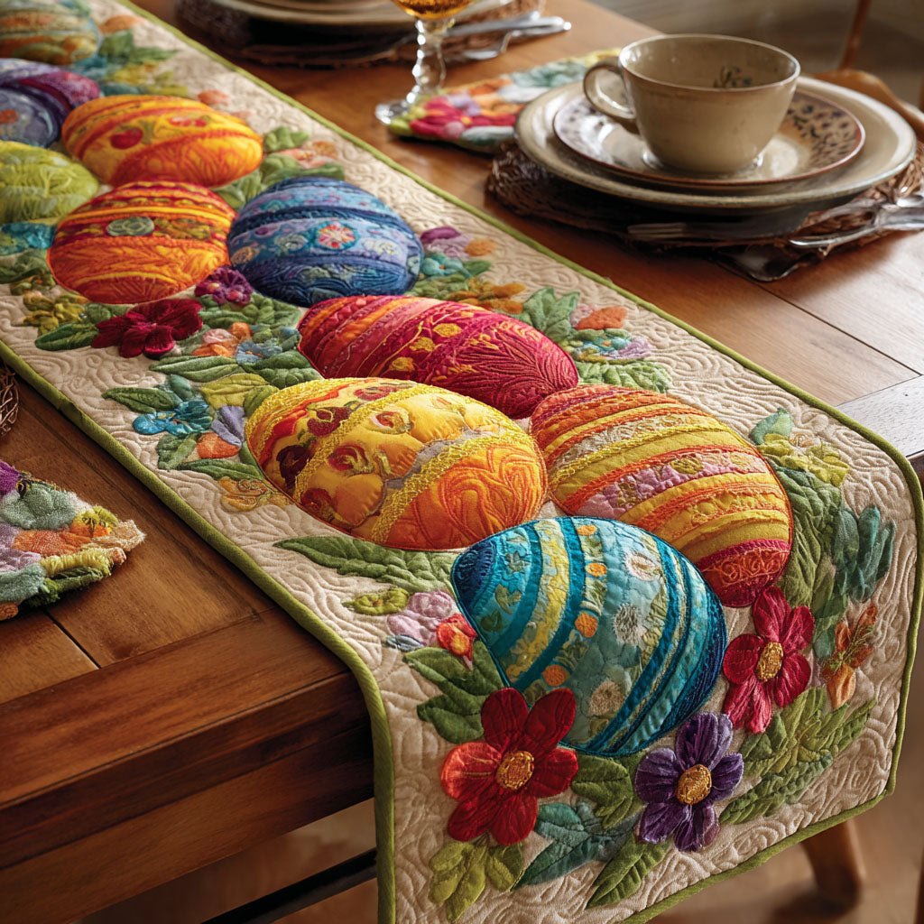 Painted Eggs Table Runner