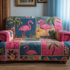 Palm Flamingo Sofa Cover