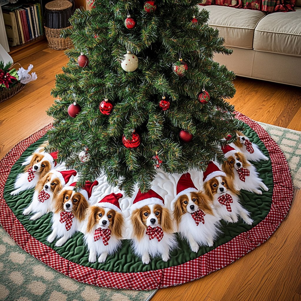Papillon Holiday Joy Christmas Tree Skirt