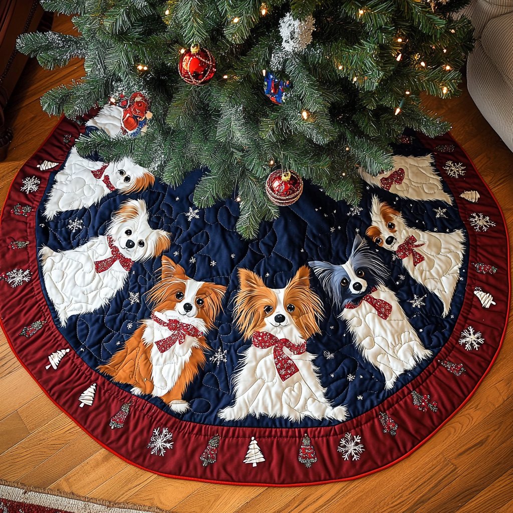 Papillon Xmas Joy Christmas Tree Skirt