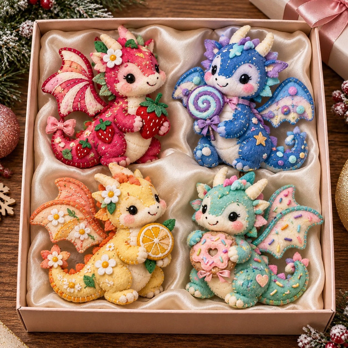 Pastel Dragon Ornament Gift Set