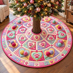 Pastel Yarn Paws Christmas Tree Skirt