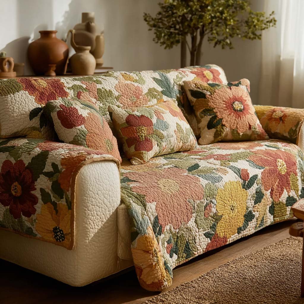 Pastel Daisy Sofa Cover