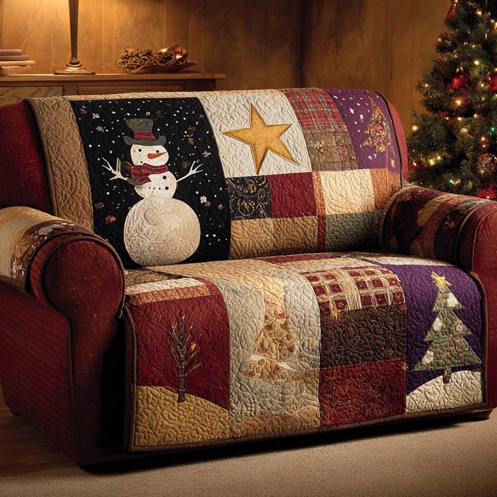 Patch Xmas Snowman Sofa Cover