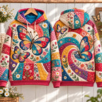 Patchwork Butterfly Mosaic hoodie, all-over print