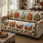 Patchwork Harvest Pumpkins Sofa Cover