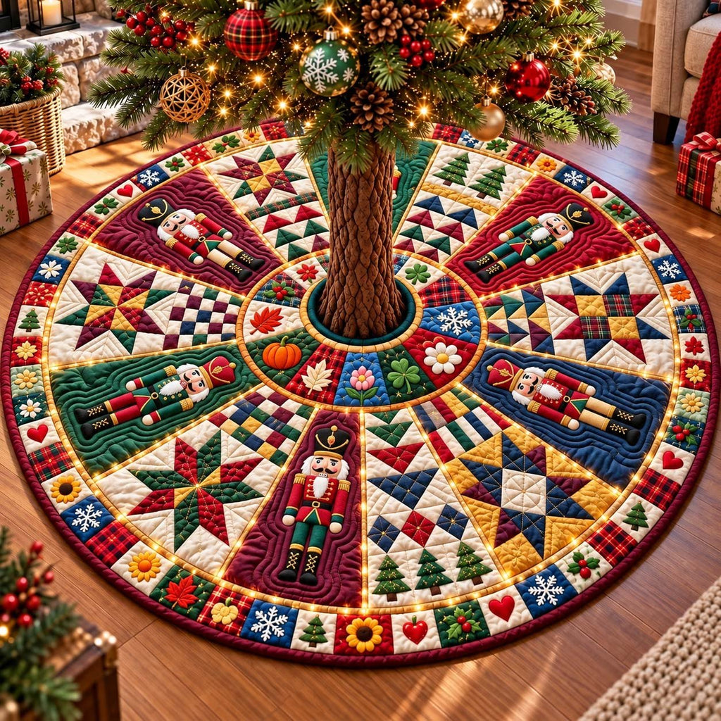 Patchwork Nutcracker Noel Christmas Tree Skirt