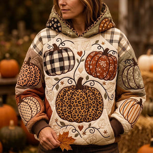 Leopard Pumpkin with Gingham Hoodie, Sweater and T-Shirt - Made to Order