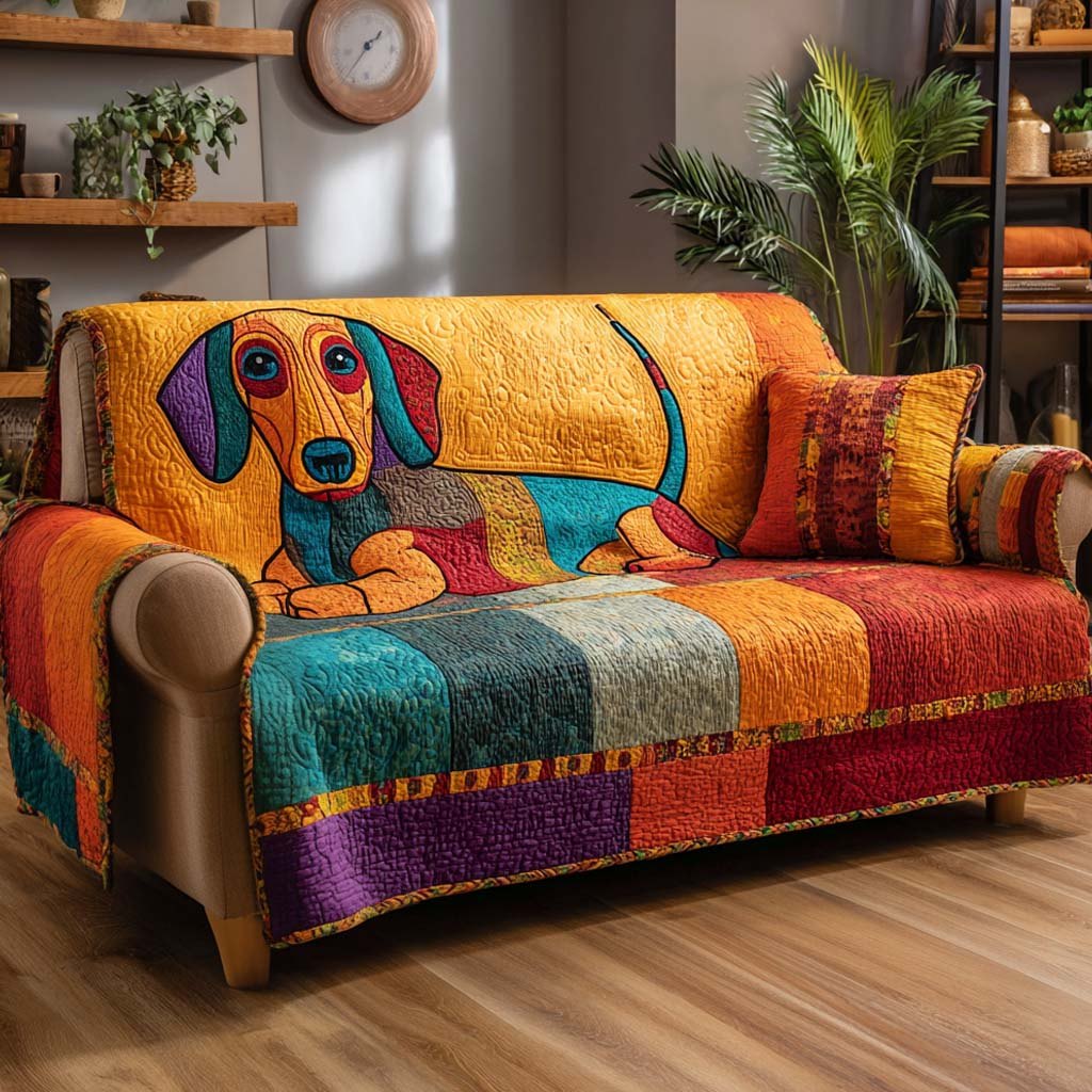 Patchwork Pup Sofa Cover