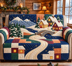 Patchwork Winter Village Sofa Cover