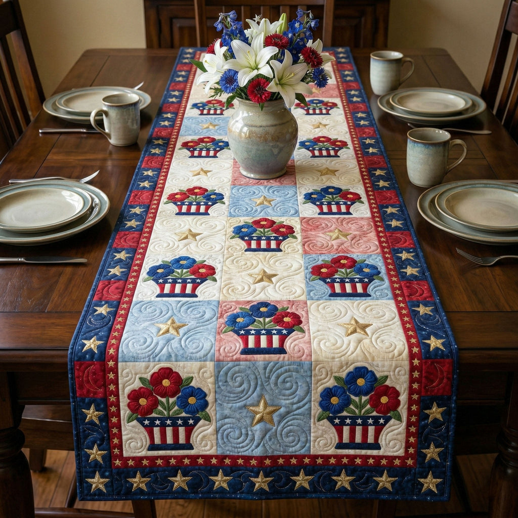 Patriot Blossoms Table Runner