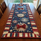 Fireworks on Navy with Ribbon Table Runner