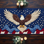 Bald Eagle Over Waving Flag Table Runner