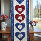 Patriotic Heartbeat Table Runner