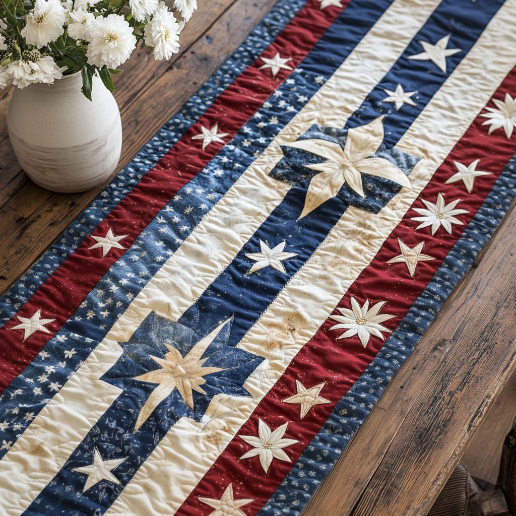 Patriotic Patchwork Blocks Table Runner
