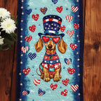 Patriotic Pup Love Table Runner