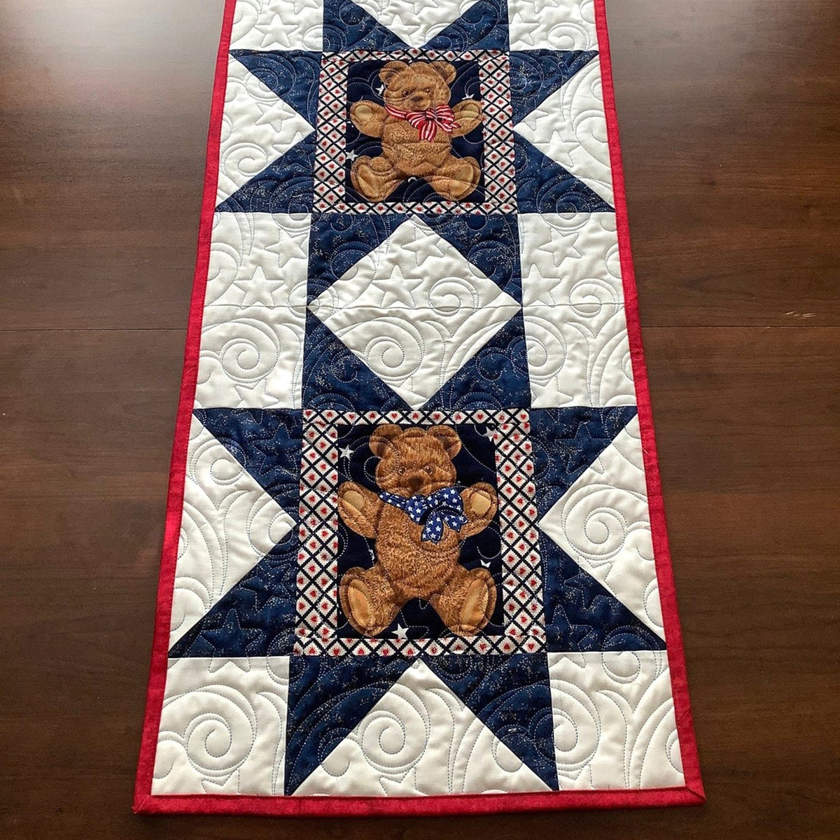 Patriotic Teddy Table Runner